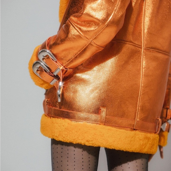 Free People DanCassab Wonder Metallic orange Jacket - Picture 4 of 12